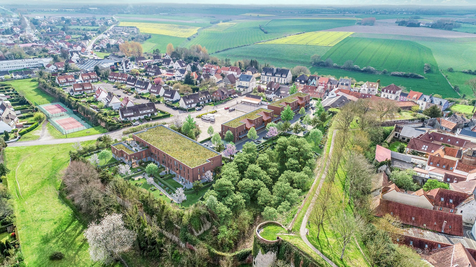 Vue du programme Le Myriel - Axonométrie Montreuil sur Mer 